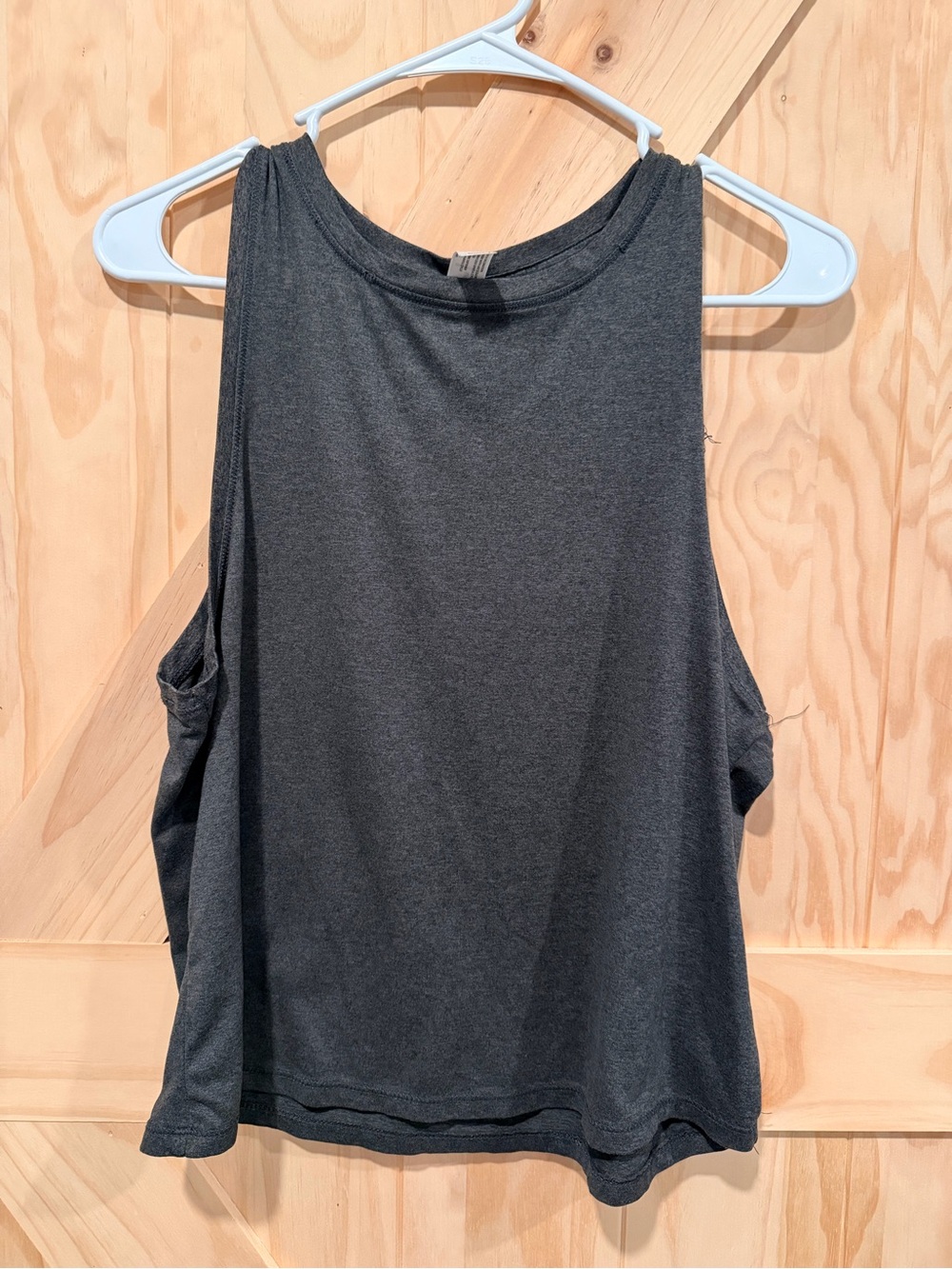 Women’s Small Sleeveless Tank Top - Charcoal - Semi Cropped